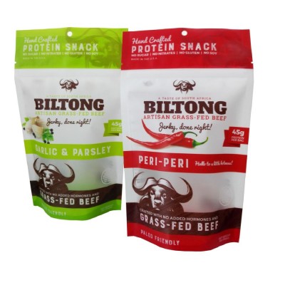 Digital Printing Matte Mylar Stand Up Beef Jerky Biltong Snack Packaging Zipper Pouch