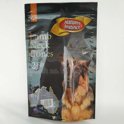 1KG 2KG Large Plastic Pet Food Dog Treats Packaging Pouch Stand Up Zipper Bag with Clear Window