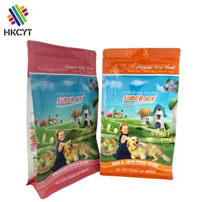 Custom Logo Pet Food Plastic Bag Resealable Foil Dog Food Packaging Flat Bottom Pet Food Bag