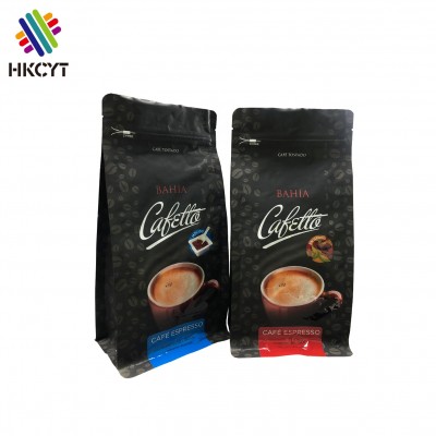 Coffee bags flat bottom with aluminum